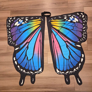 Girls Unbranded Butterfly Wings One Size Black Rainbow